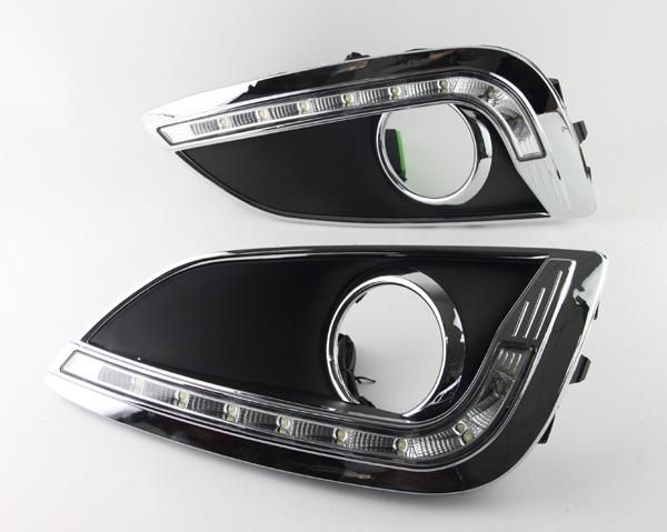 

super bright white led daylight running lights car fog drl led daytime running day light for hyundai ix35 2010-2013