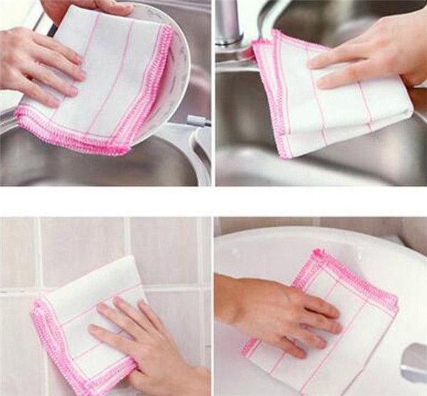 

anti-greasy multi color magic bamboo fiber washing dish cleaning cloth scouring pad towel kitchen cleaning wipes rag dhl 17110610