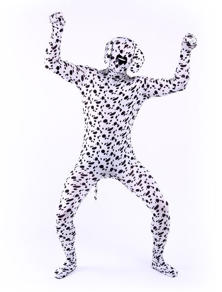 

lycra spandex zentai suits dalmatian dog costumes halloween cosplay264j, Black