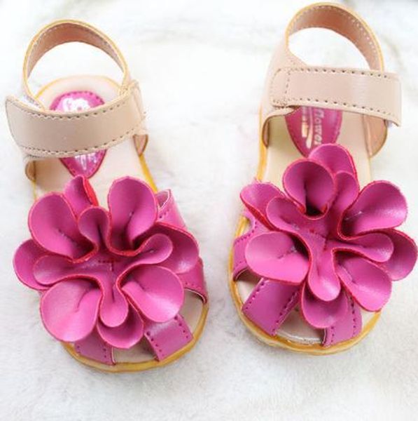 

wholesale-flower girls sandals new princess children's shoes genuine leather new princess han edition large children's sandals, Black;red