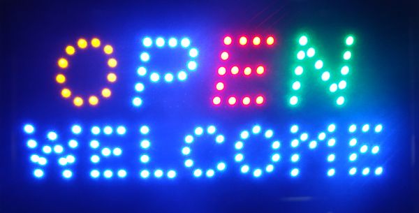 Open Welcom Led Neon для бизнеса - неоновая приветственная открытая вывеска, оконная вывеска, бизнес-вывеска, размер 19 