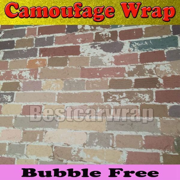 Brick Wall Camo Vinil Camoufalge Carroce Illest Stickerbomb Bombe Graffiti Cartoon Vinil Wrap Stick Decal Film Sheet Air Bubble Free DIY