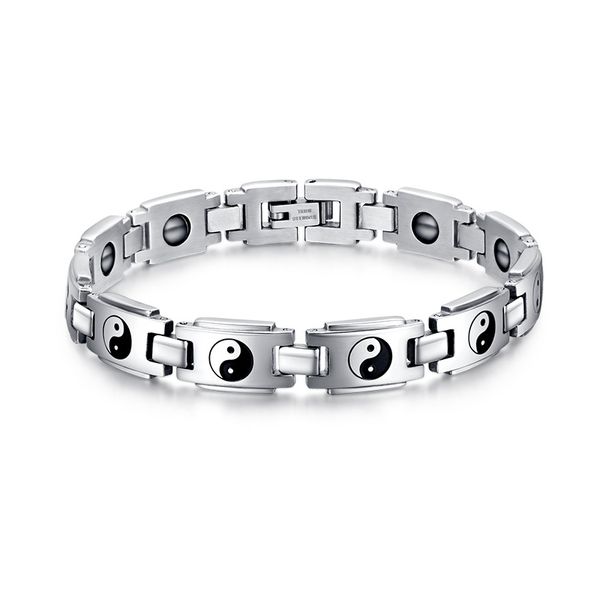 

fashion health bracelets for men jewelry wholesale stainless steel watch bracelet jewelry with magnetic br-078, Golden;silver