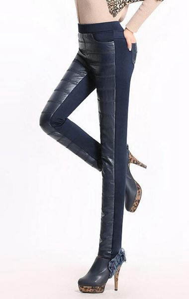 

женщины в новом зимнем досуге показ мод тонкая талия и бархат утолщение теплый плотный шить большие ярдов карандаш кожаные брюки. s-3xl, Black;white