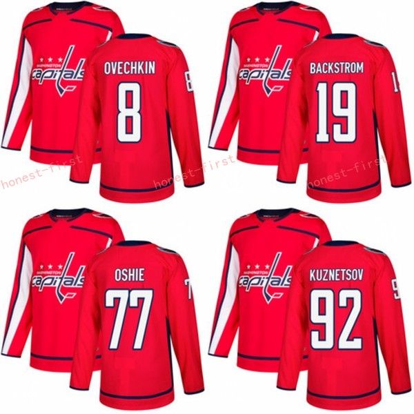 

Washington 8 Alex Ovechkin Jersey 2018 New 19 Nicklas Backstrom 77 T.J Oshie Ice Jerseys Stitched 92 Evgeny Kuznetsov Red