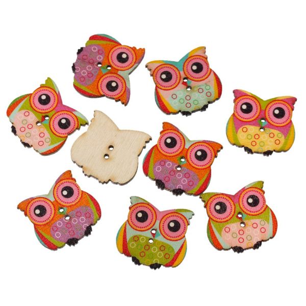 

wood sewing button scrapbooking owl halloween at random two holes 29.0mm x 27.0mm, 100 pcs 2015 new, Black