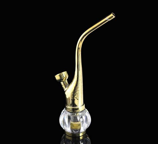 Kostenloser Großhandelsversand ---- Messing + Acryl älterer Geburtstag Metall Shisha / Metallbong, Größe 17 * 5 cm, Blisterkartenverpackung