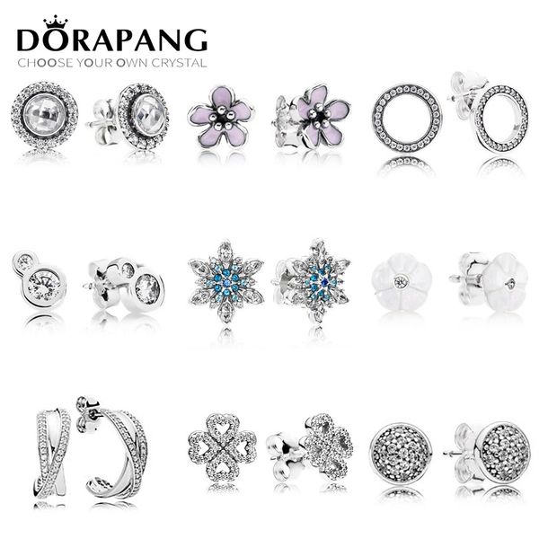 

DORAPANG 100% стерлингового серебра 925 серьги цветок тип полые уха шпильки Шарм бусины F