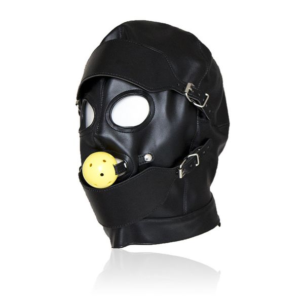 

1 pc leather gagged shipping soft bondage headgear eyepatch toys - unique style line on mask hfeaw