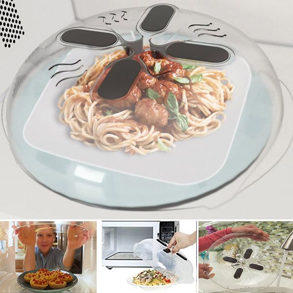 

magnetic microwave splatter lid with steam vents anti-sputtering splatter lid guard cover microwave hover anti-sputtering cover hh7-32