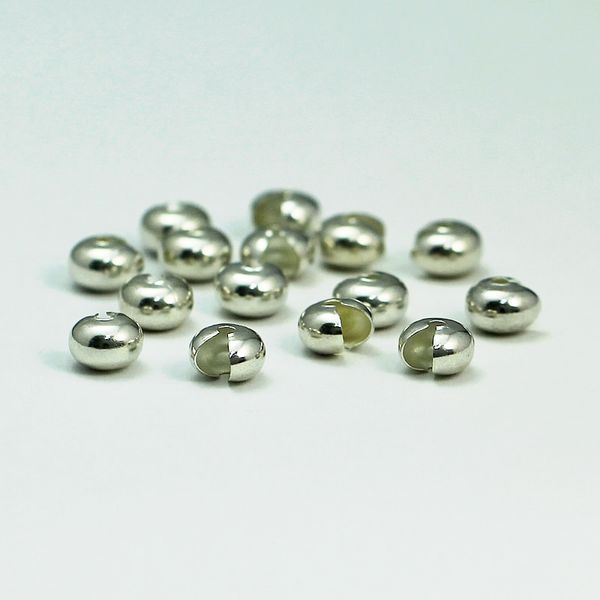 Beadsnice 6 mm Messing-Bördelabdeckungen, silberfarbene Crimp-Perlenabdeckung, Schmuckzubehör, kostenloser Großhandelsversand, ID 25365