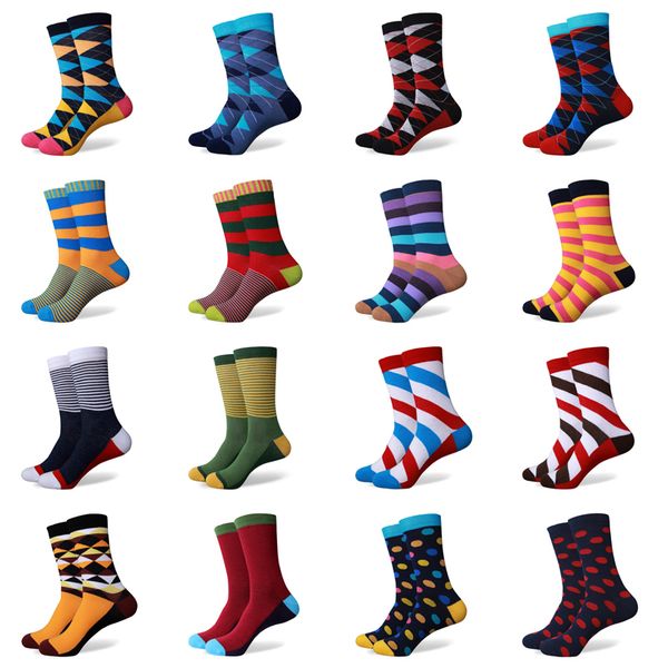 

wholesale-casual new style men's combed cotton colorful socks brand man dress knit socks us size(7.5-12, Black