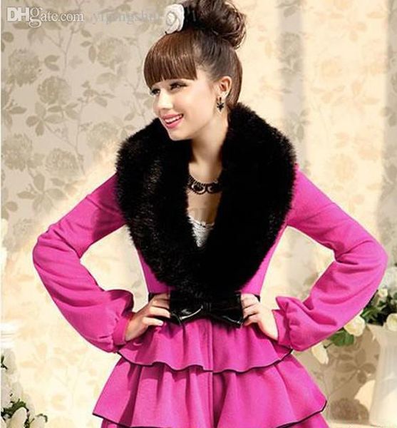 

wholesale-selling fashion style winter women faux fur collar scarf fur cap fur collar winter wrap shrug to your jackets 25, Blue;gray