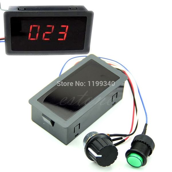 Wholesale-A25 hot-selling Motor DC 6-30V 12V 24V Max 8A PWM Speed Controller With Digital Display & Switch free shipping