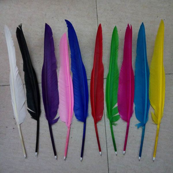 

200pc lot leaf decorate popular goo e quill ball point pen for girl