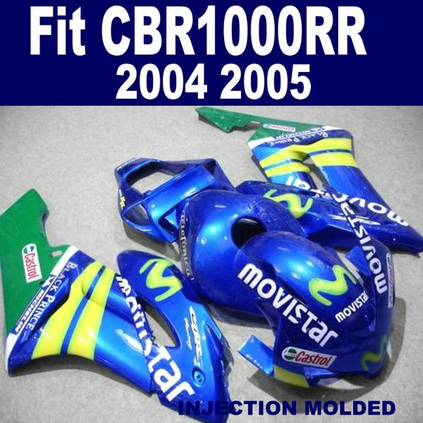 Spritzguss Hochwertiges Verkleidungsset für HONDA CBR 1000RR 2004 2005 blau grün Movistar Verkleidungsset CBR1000RR 04 05 KA67