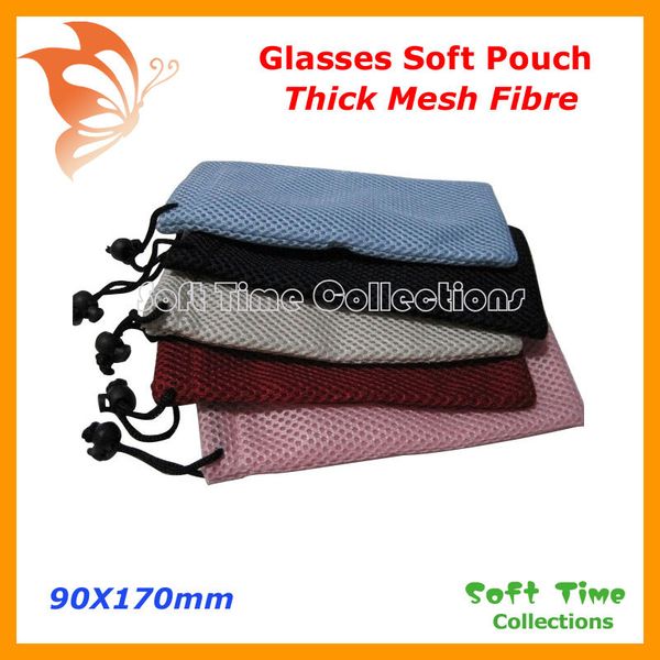 

wholesale-20pcs thick mesh fibre soft sunglass glasses eyeglass spectacle mp4 cellphone mobile watch case pouch bag cp031 ing