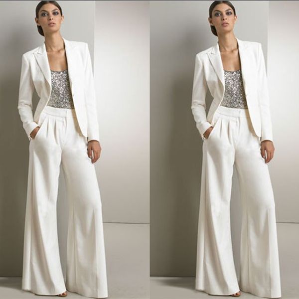 

2pcs formal women mother ivory pants suits mother of the bride pant suits office business lady jacket for wedding party bridal evening wear, Black;red