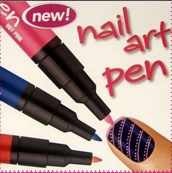 Nuovo stile all'ingrosso Conveniente Fashion a 16 colori 3D Nail Art Pen Paint Design Disegno per la manicure polacca per gel (colore casuale)