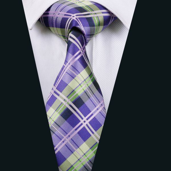 

purple mens silk necktie jacquard woven plaid business formal work meeting tie classic 8.5cm width d-0211, Blue;purple