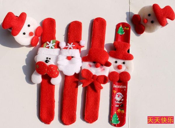 

christmas gift xmas santa claus snowman toy slap pat circle bracelet wristhand christmas tree decoration ornament h442