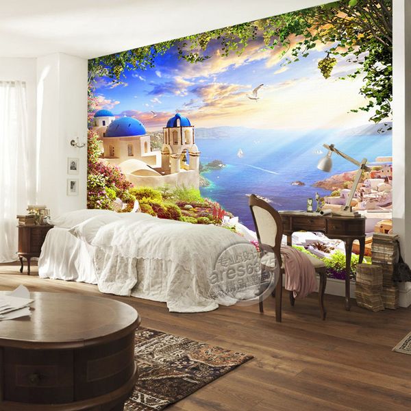 Fantasy Castle Photo Wallpaper Custom 3d Wall Murals Seascape Wallpaper Room Decor Kids Bedroom Sitting Room Romantic Art Interior Design Canada 2019