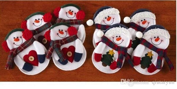 

mini christmas santa clothes tableware kitchen cutlery suit holders porckets knifes and folks bag bottle bag clothes 120pcs h463