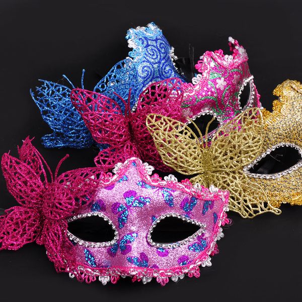 

4 Colors Butterfly Venice Beauty Mask Half Face Masquerade Party Cosplay Decoration Sexy Princess Women Mask Halloween Gift Favors 12pcs/lot