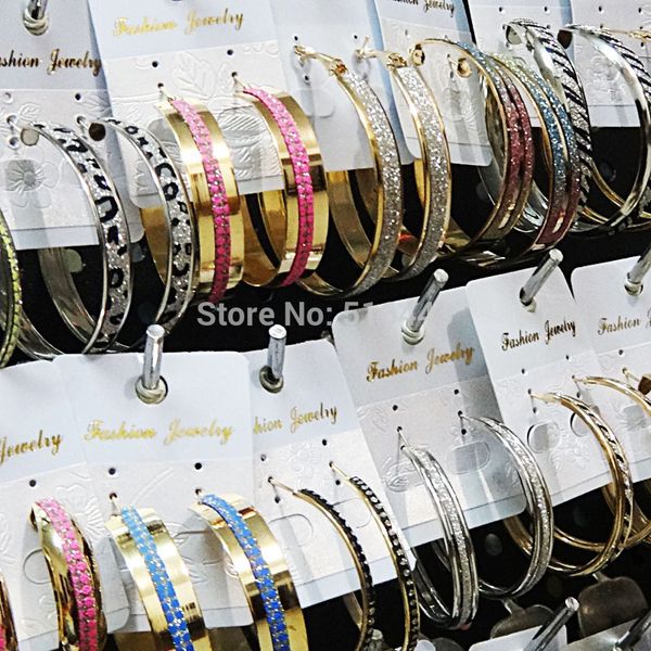 

2016 new whole ale jewelry lot mix tyle 24pair fa hion elling fro ted ilver gold hoop earring for women a1049
