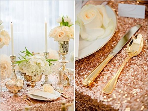 

48'' round rose gold sequin table cloth,round tablecloth wholesale sequin table cloths,sequin tablecloth cocktail table