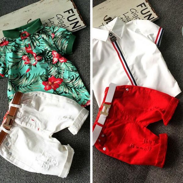 

2016 fashion new kids clothing set baby boy cotton t shirt short pants children set for summer boy cartoon clothes fits 2 colors 2-7T