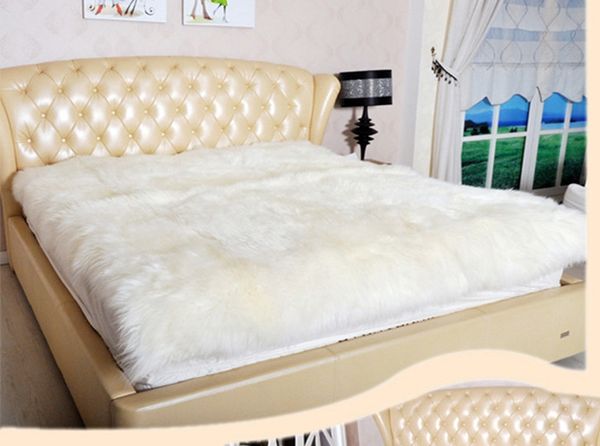 

wholesale-pure wool mattress australian sheepskin bed plate true fur one a single double bed upset the student's dormitory