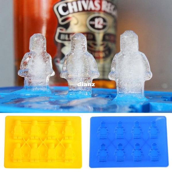 

мода горячая уникальный diy кубик льда лоток шоколад льда плесень чайник бар партии напиток lego человек стиль