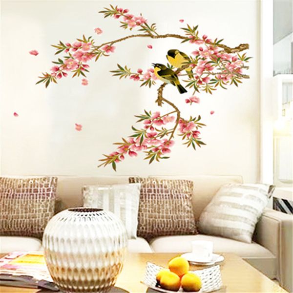 Birds and Flowers Mural Art Decal Wall Sticker UK Stock
