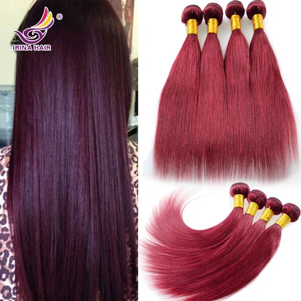 Cabelo Virgem vietnamita Em Linha Reta 99 J 4 Pcs Muito Borgonha Cabelo Tece 8-30 Polegadas 100% Não Transformados Extensões de Cabelo Humano Remy Nenhum Emaranhado Nenhum derramamento