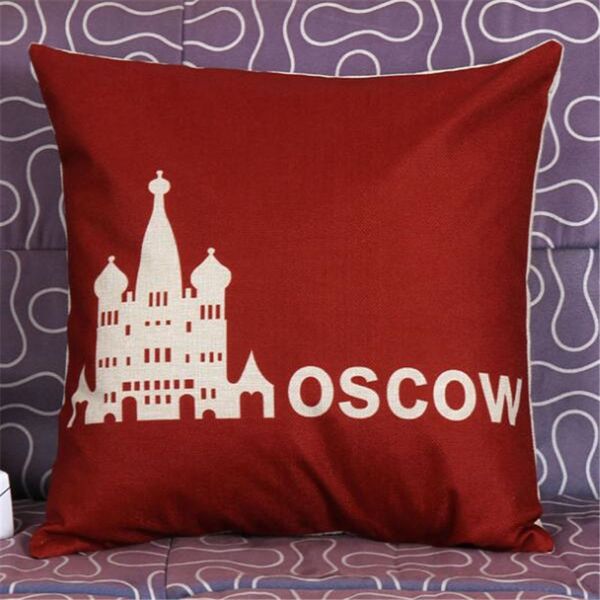 

wholesale-printed romantic capital city linen pillow cover, home decorative pillow cases cc2578