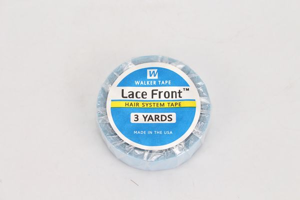 

0.8*3 yard 3pieces/lot double-sided adhesive patch waterproof super glue real hair replacement block united states blue tape, Black;brown