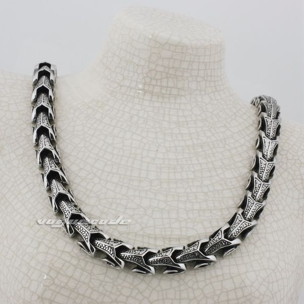 

18" ~ 36" 316l stainless steel dragon chain mens necklace 5a001n, Silver