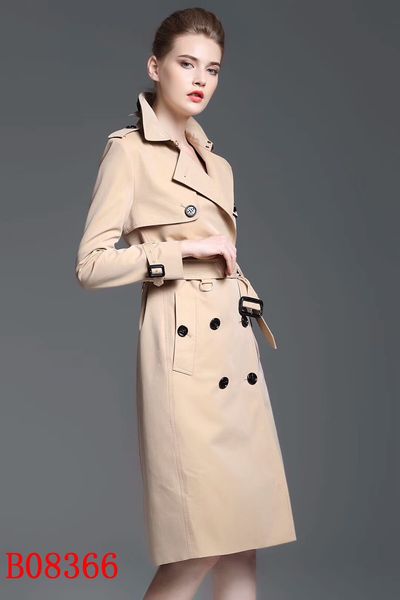 

the british bf wind 2017 autumn new long style trench coat girl's knee is over the waist, Tan;black