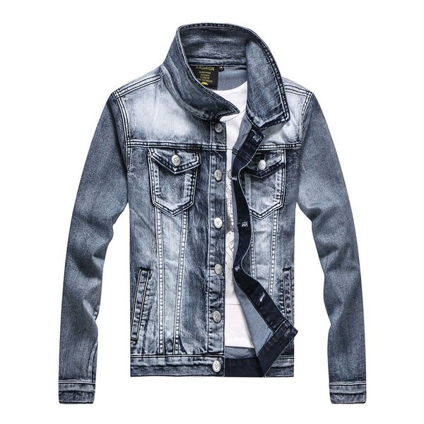 

fall-new mens fashion jean jacket skinny mens jackets coats print spliced spliced vintage motorcycle jacket casual jeans coats 021, Black;brown