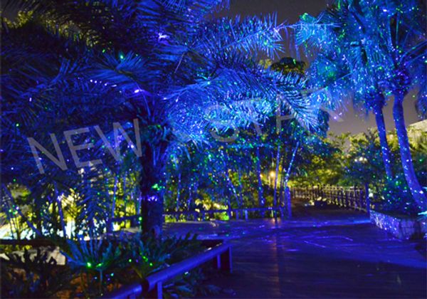 Green And Blue Garden Laser Light Festival Tree Laser Light Festival Tree