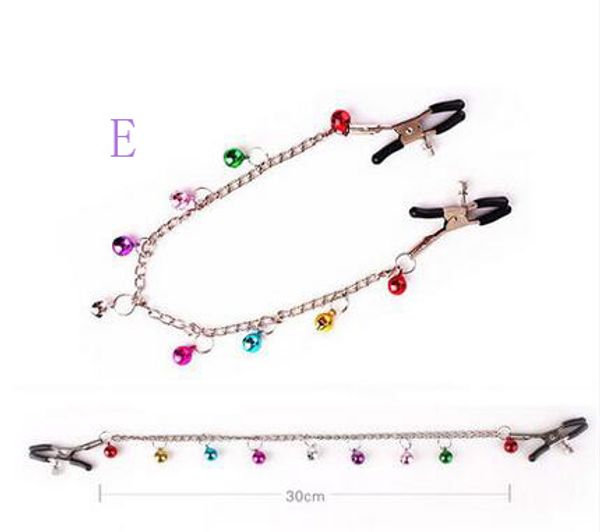 

novelty silver chain silicone nipple clamps shaking purple bell stimulate papilla clip female breast clip massage ing