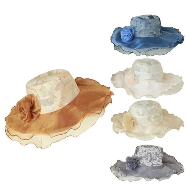

wholesale-2015 big beach foldable summer hats women caps for lady summer flower sun caps, Blue;gray