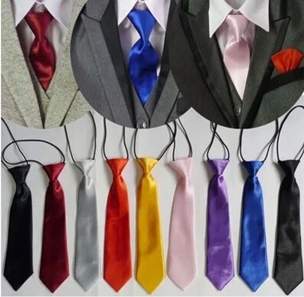 Cravatta per bambini solida 38 colori cravatte per bambini 28 * 6 cm cravatta fascia in gomma per bambini Regalo di Natale Fedex UPS TNT gratuito