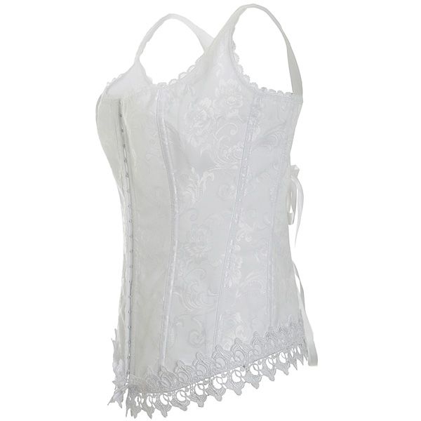 

2017 weight loss steampunk underbust corset waist trainer bodies woman shaper slimming corrective underwear with shoulder in white 0894, Black;white