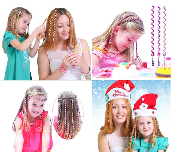

parent-child headpieces colorful kids and elastic hair ties/hair ring/holoday gifts little fairy magic hair suit 6 pieces 7 inches, White;red