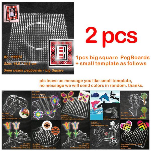 

wholesale-2016 new arrival papelaria 100870 pegboards for 5mm perler beads hama fused ~ clear linkable large peg board + ing
