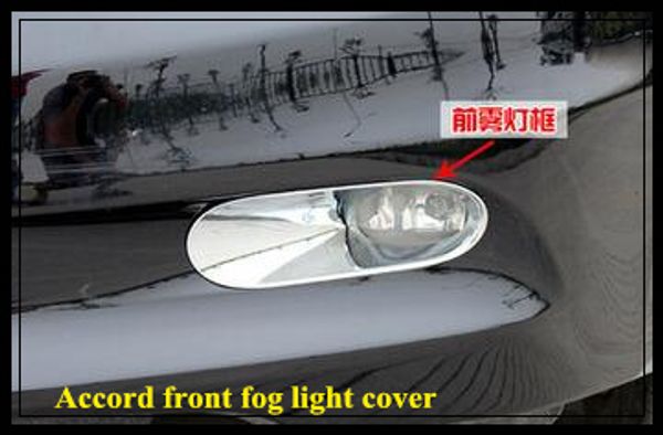 Hochwertige 2-teilige Nebelscheinwerferabdeckung, Lampenabdeckung und Lichtverkleidung aus ABS-Chrom für Honda Accord 2008–2013