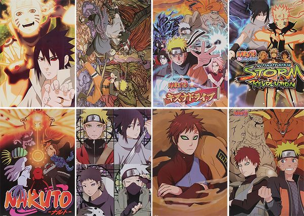

anime naruto posters posters wall sticker room decoration 8pcs/set 42x29cm ing