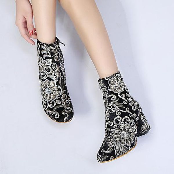 

for women ankle boots chunky dress boot shoes on thick high heels for ladies elite brand design pumps, Black